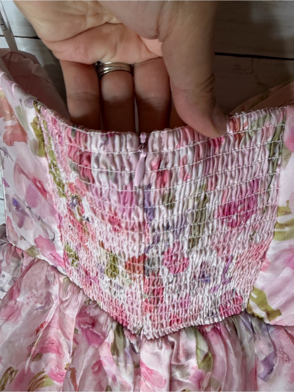 Lulus Pristine Cutie Light Pink Floral Organza Bustier Midi Dress Medium - Picture 6 of 7